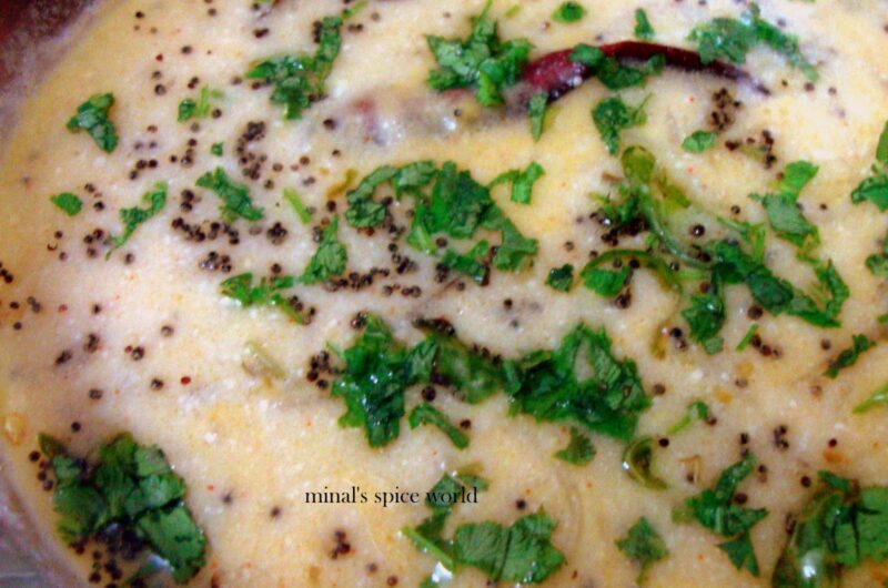 Gujarati kadhi ( sweet and sour yogurt curry)