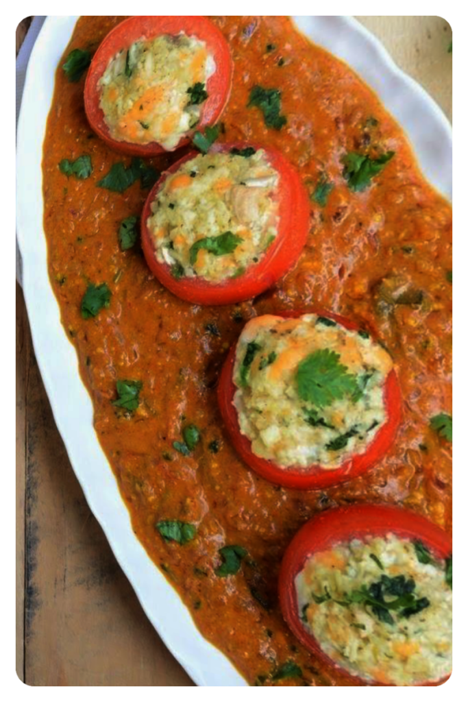 Stuffed Tomatoes In makhani Gravy