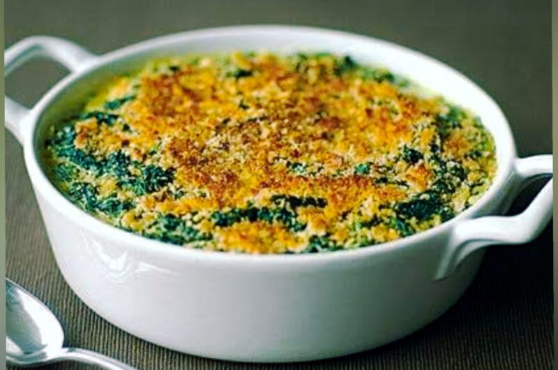 Vegetable Au Gratin In Spinach Cheese Sauce